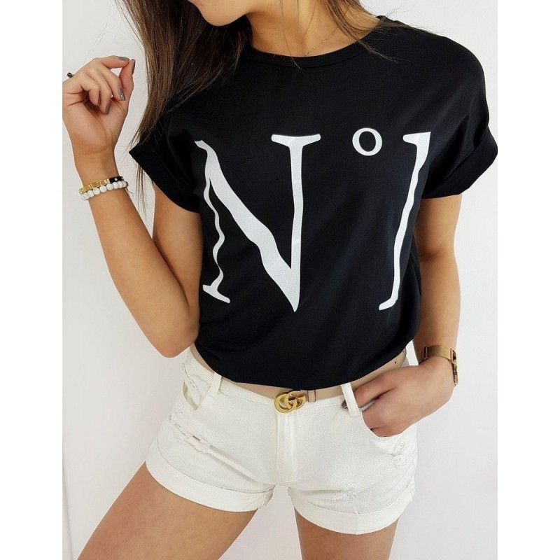 Čierne dámske tričko NUMBER ONE RY1388