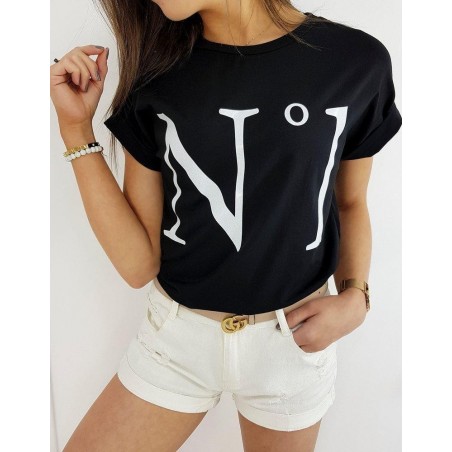 Čierne dámske tričko NUMBER ONE RY1388