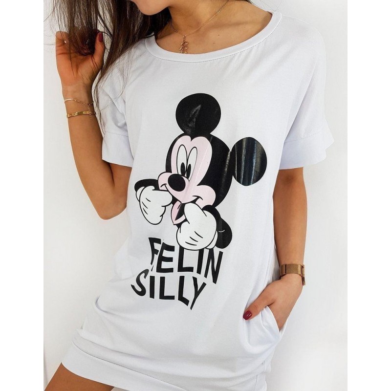 Dámske biele šaty MICKY FEELIN EY1234