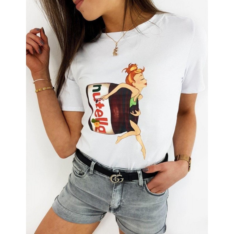Dámske tričko NUTELLA RY1402 - biele