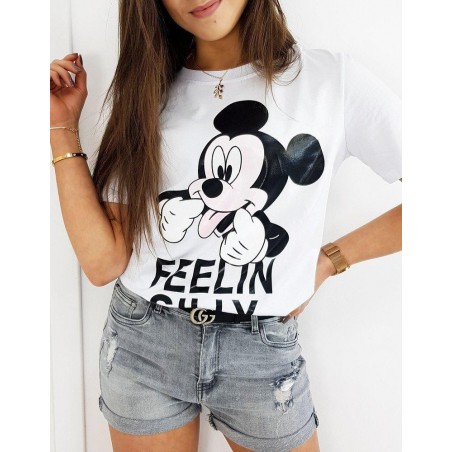 Dámske biele tričko MICKY FEELIN RY1404