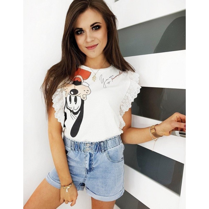 Dámske tričko GOOFY FAVORITE RY1420 - ecru