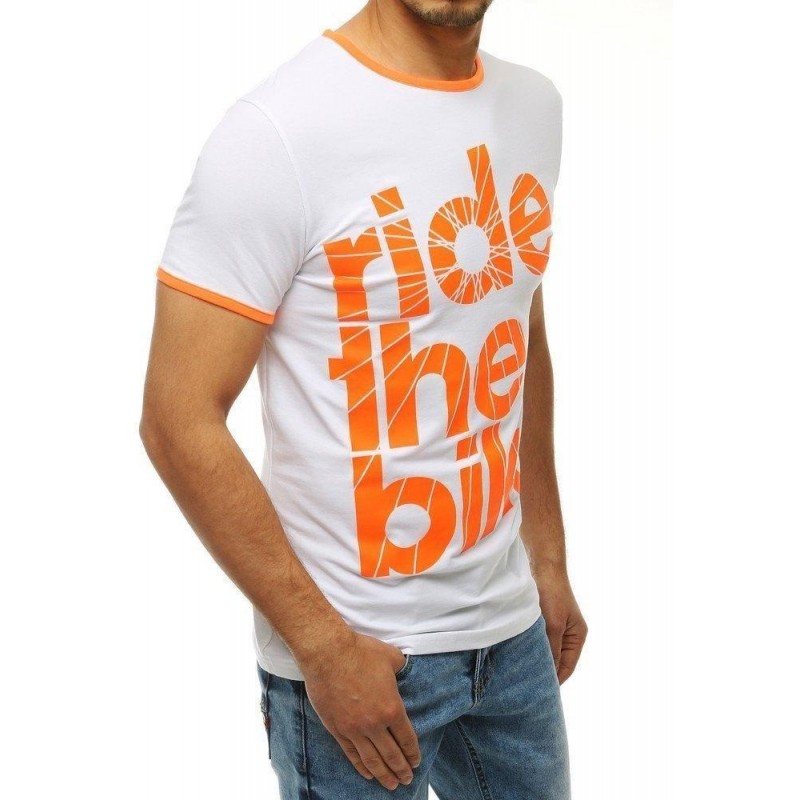 Pánske biele tričko s potlačou RX4196