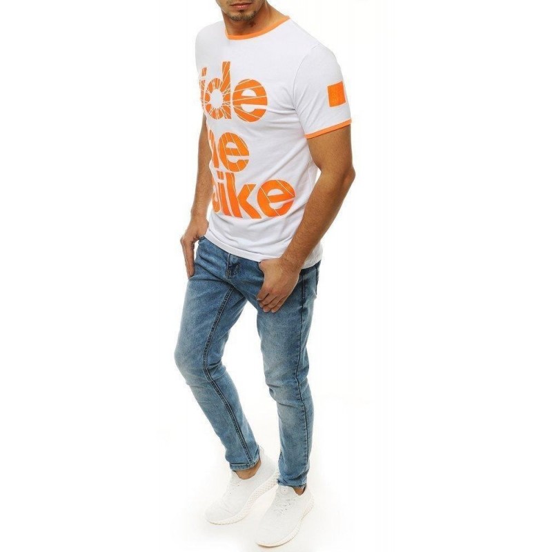 Pánske biele tričko s potlačou RX4196