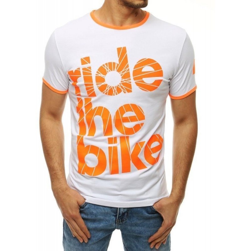 Pánske biele tričko s potlačou RX4196