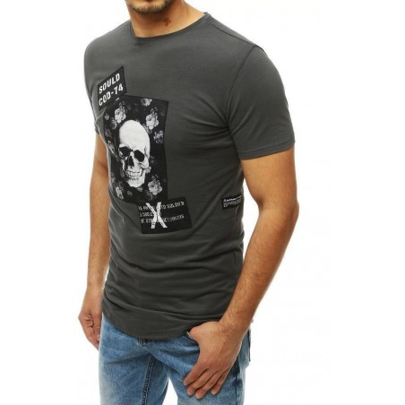 Grafitové pánske tričko s potlačou RX4205