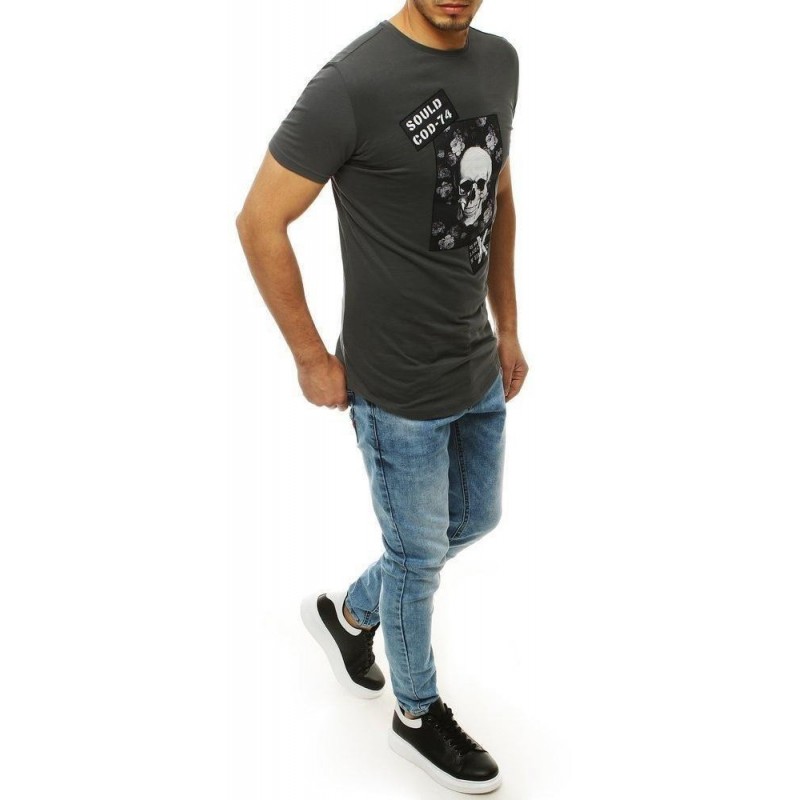 Grafitové pánske tričko s potlačou RX4205