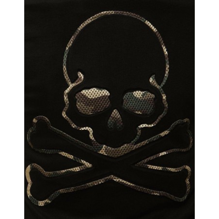 Pánske tričko s potlačou lebky RX4208 - čierne