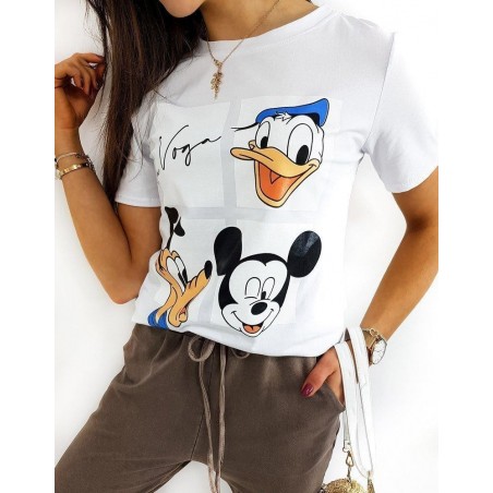 Dámske biele tričko MICKY FRIENDS RY1437