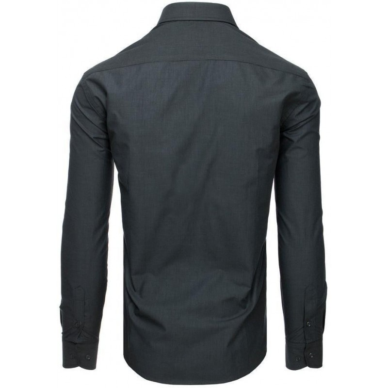 Tmavosivá pánska košeľa s dlhým rukávom DX1878