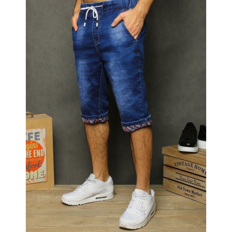Modré pánske džínsové kraťasy SX1215