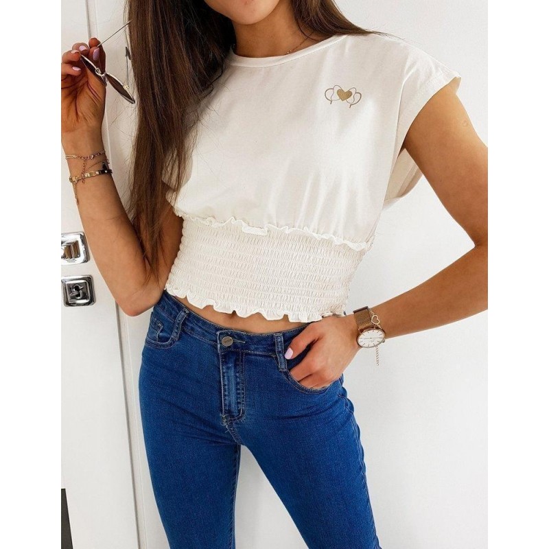 Dámske tričko BREAKER RY1442 - ecru