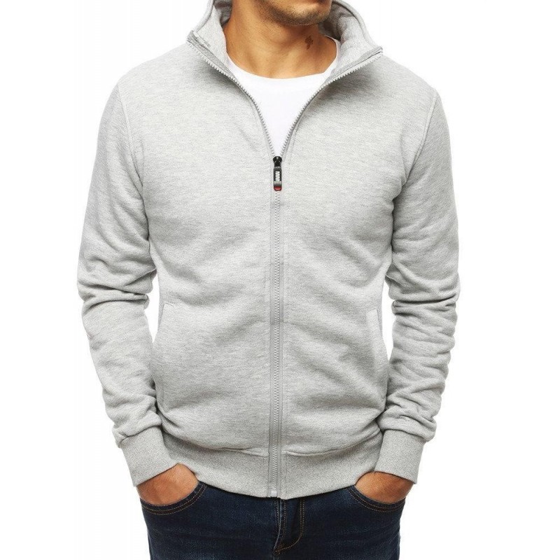 Sivá mikina pre pánov bez kapucne BX4109