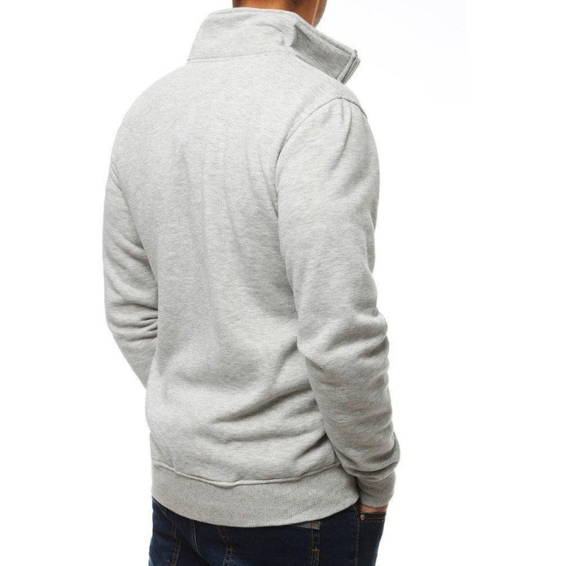 Sivá mikina pre pánov bez kapucne BX4109