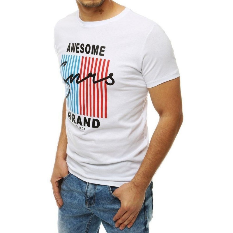 Pánske tričko s potlačou RX4173 - biele