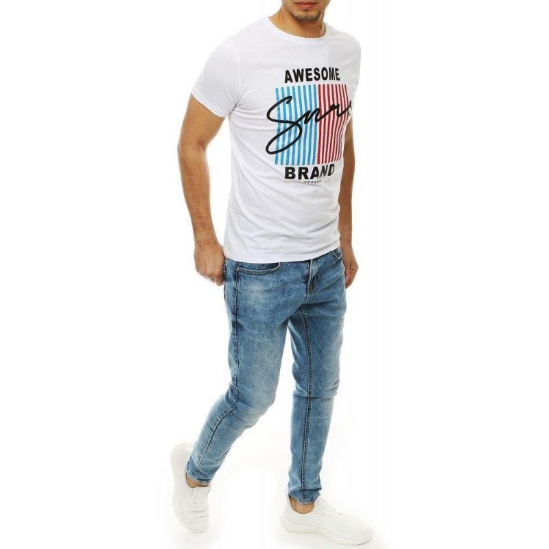 Pánske tričko s potlačou RX4173 - biele