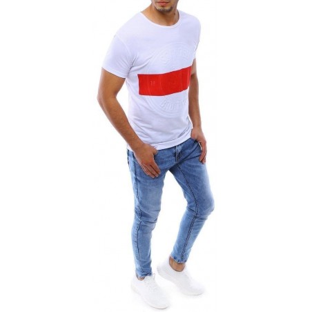 Pánske biele tričko s potlačou RX4222