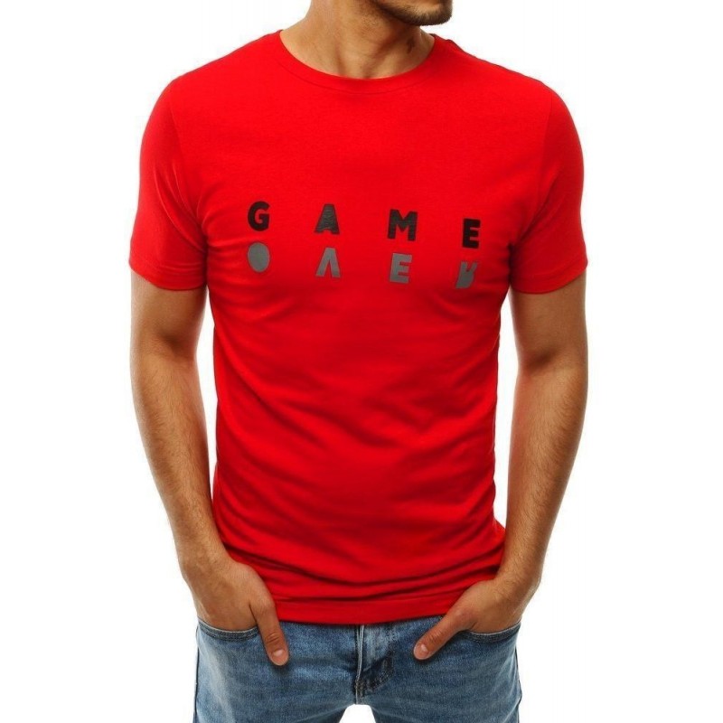 Červené pánske tričko s potlačou RX4225