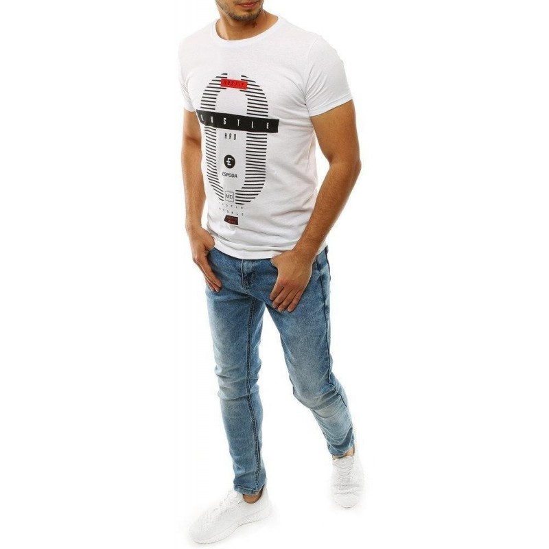 Pánske bavlnené tričko RX4226 - biele