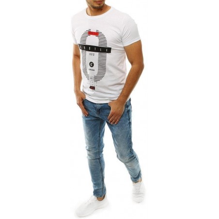 Pánske bavlnené tričko RX4226 - biele