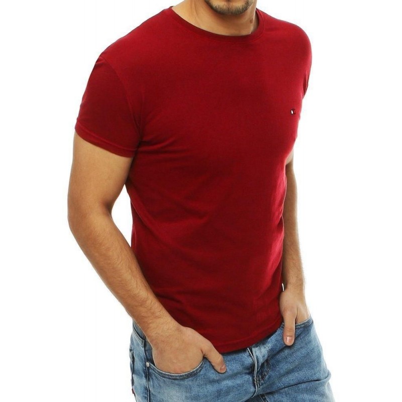 Bavlnené pánske tričko bez potlače RX4242 - červené