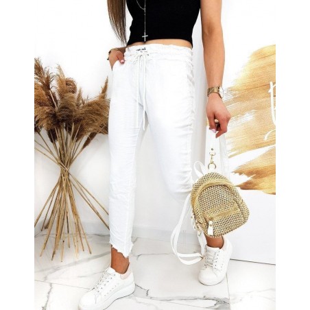 Biele dámske nohavice DAVIDS UY0521