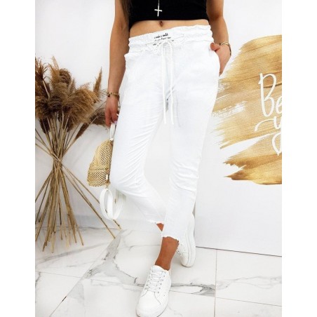 Biele dámske nohavice DAVIDS UY0521