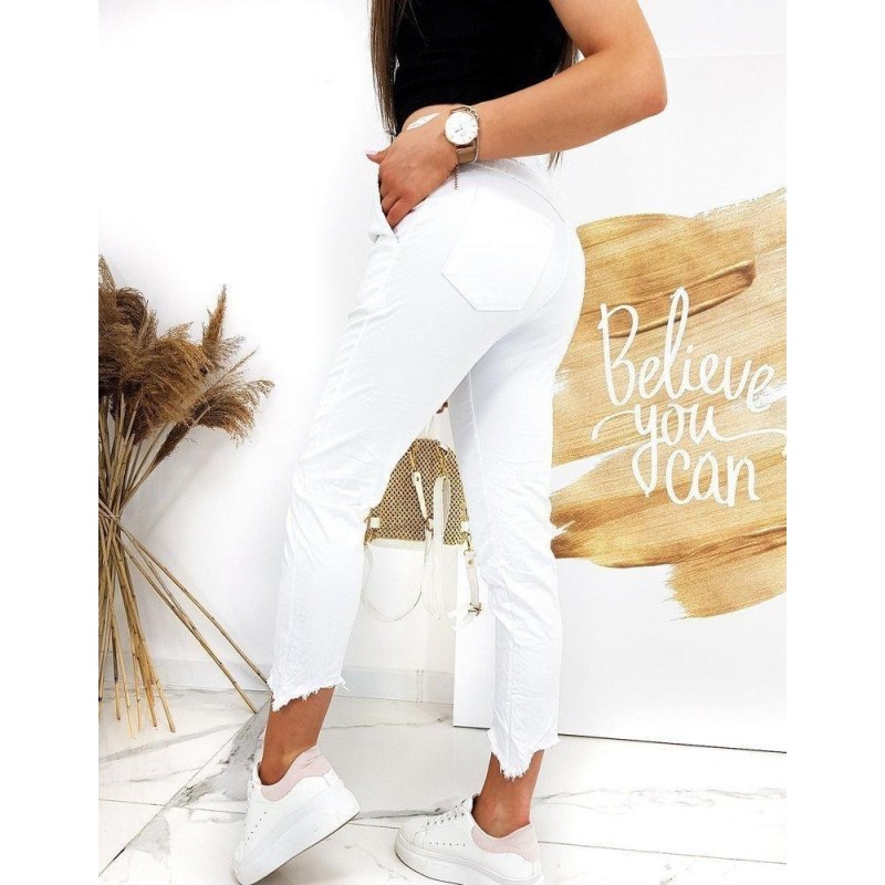 Biele dámske nohavice DAVIDS UY0521