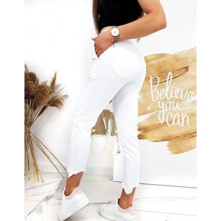 Biele dámske nohavice DAVIDS UY0521