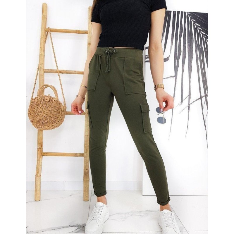 Olivové dámske nohavice IVET UY0526