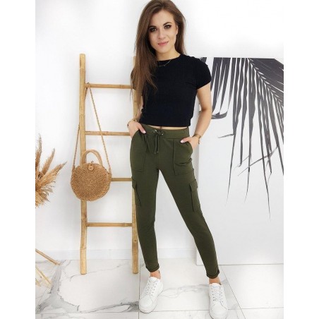 Olivové dámske nohavice IVET UY0526