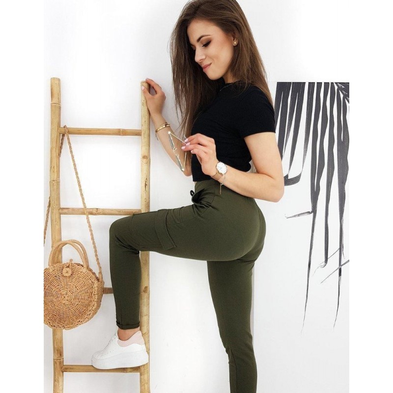 Olivové dámske nohavice IVET UY0526