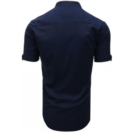 Tmavomodrá pánska košeľa s krátkym rukávom (kx0920), veľ. M