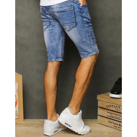 Potrhané pánske rifľové kraťasy SX1250 - modré