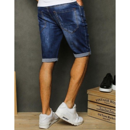 Potrhané pánske rifľové kraťasy SX1263 - modré