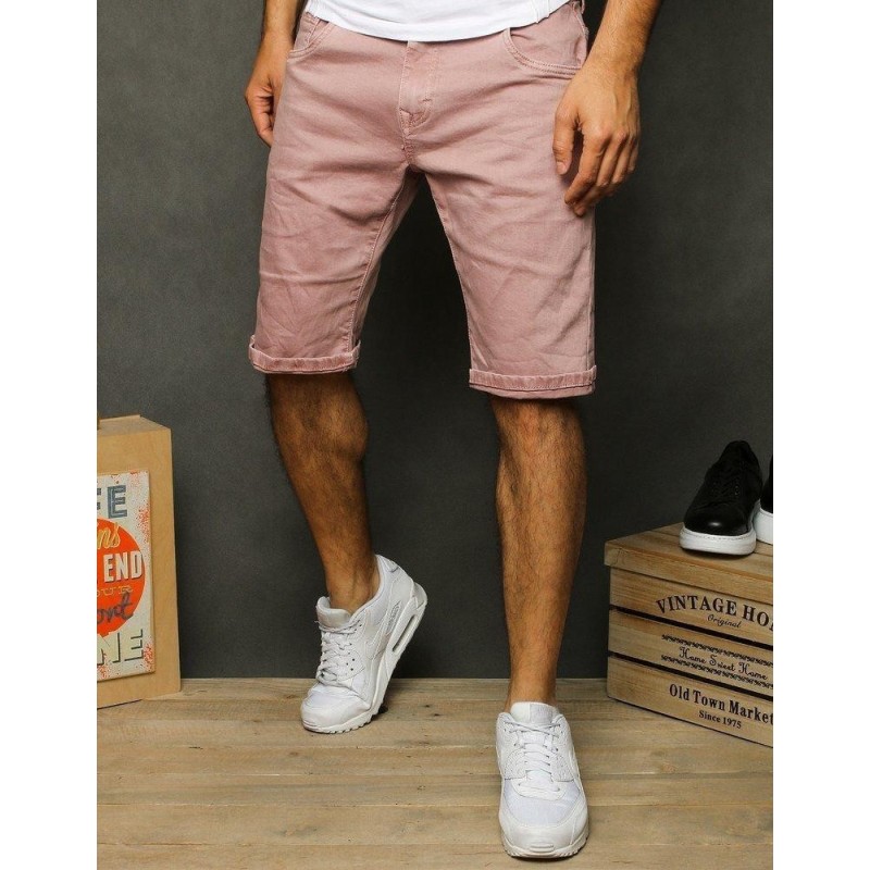 Ružové pánske rifľové kraťasy SX1269