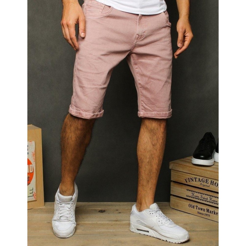 Ružové pánske rifľové kraťasy SX1269