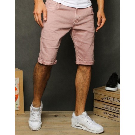 Ružové pánske rifľové kraťasy SX1269