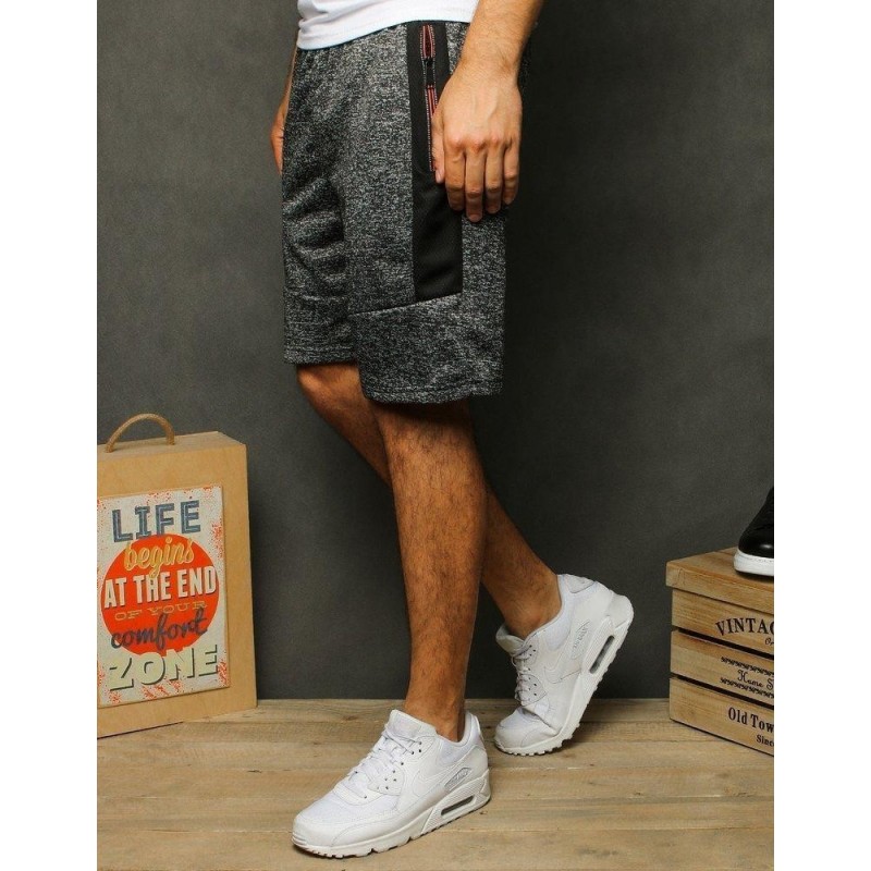 Pánske čierne teplákové kraťasy SX1137