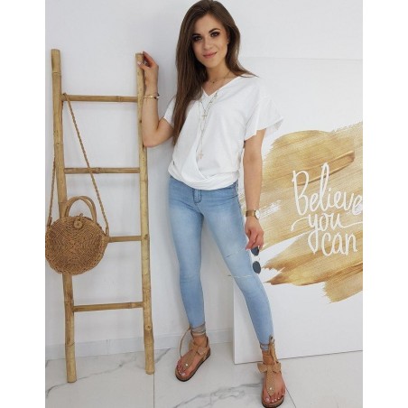 Dámska biela blúzka NELO RY1459