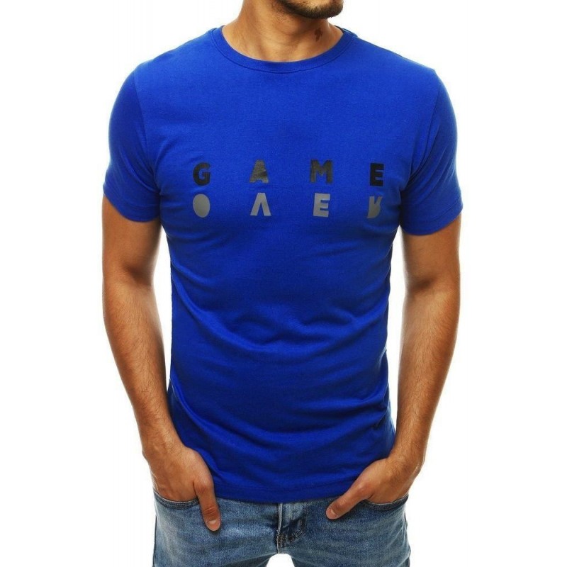 Modré pánske tričko s potlačou RX4234