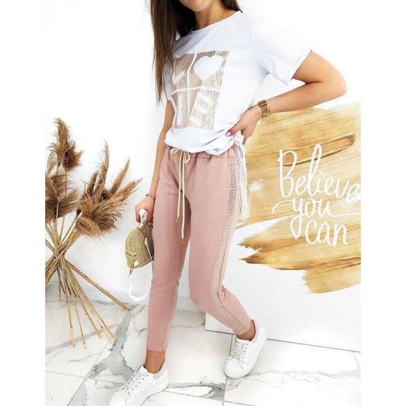 Dámska tepláková súprava GLAM AY0296 - ružová