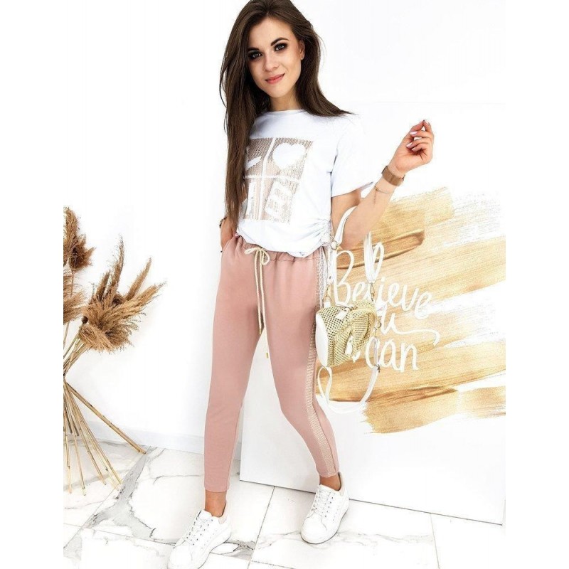 Dámska tepláková súprava GLAM AY0296 - ružová