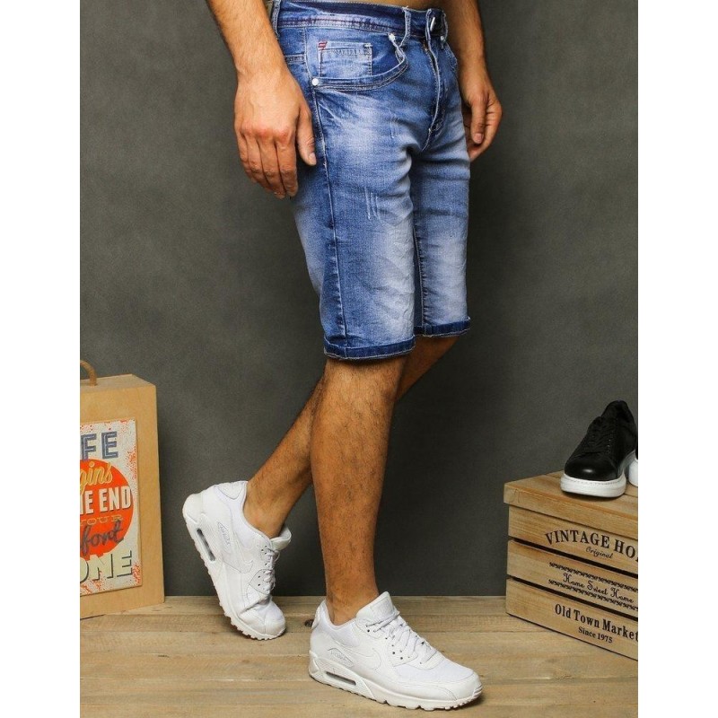 Modré rifľové pánske kraťasy SX1261