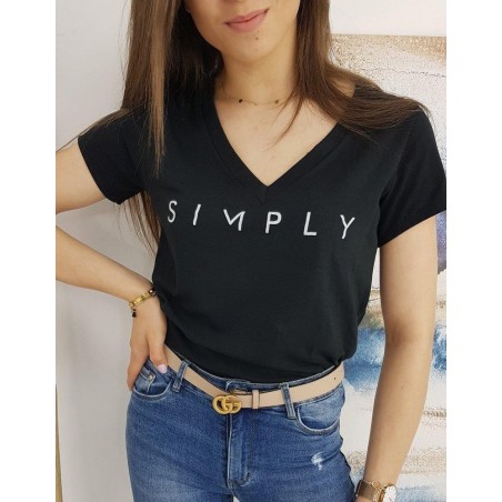 Čierne tričko pre dámy SIMPLY RY1562