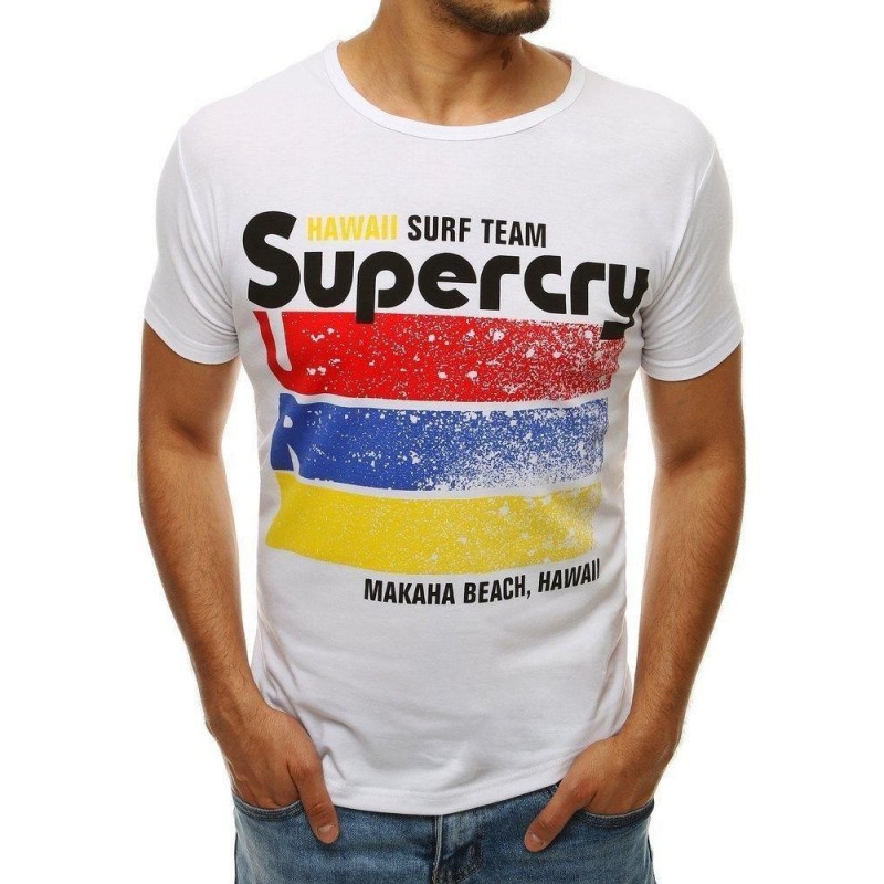 Biele pánske tričko s potlačou RX4267