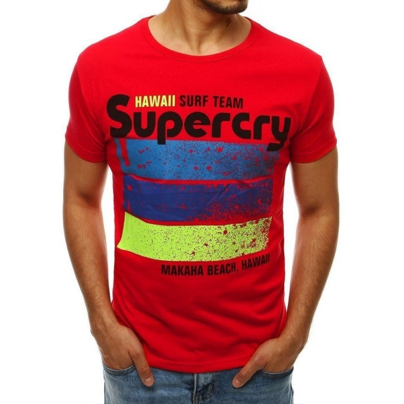 Červené pánske tričko s potlačou RX4269