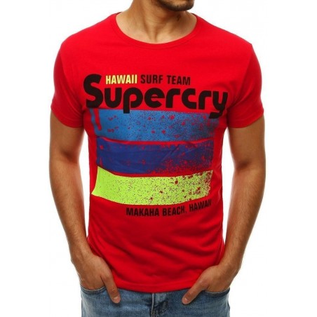 Červené pánske tričko s potlačou RX4269