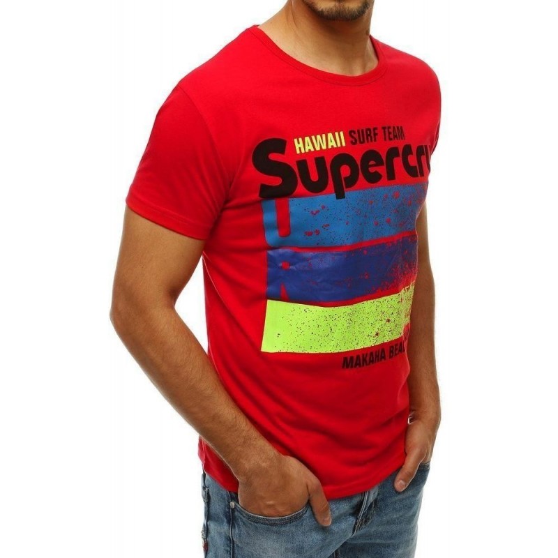 Červené pánske tričko s potlačou RX4269