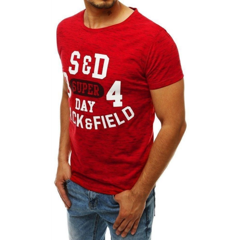 Červené tričko pre pánov s potlačou RX4284